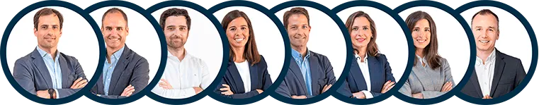 Retratos de parte del equipo de Augusta Group